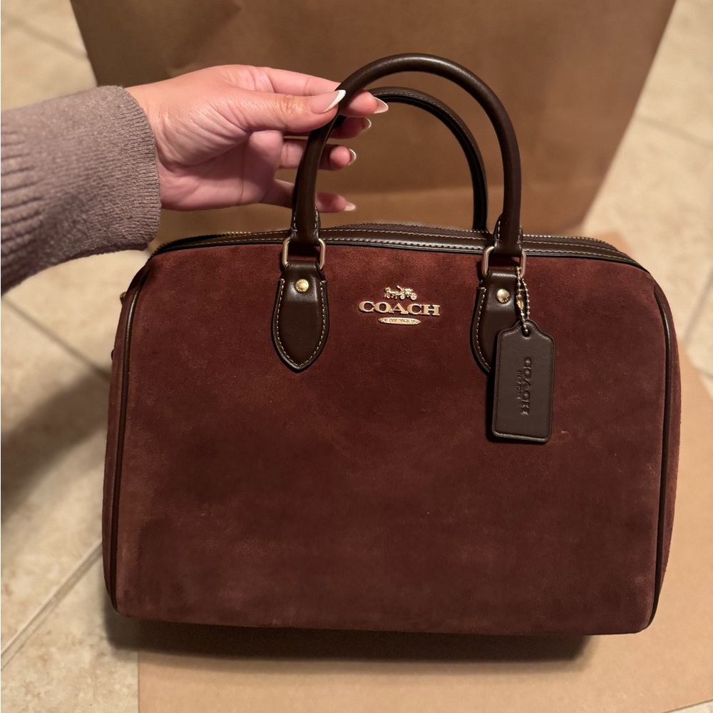 Coach Large Rowan Suede